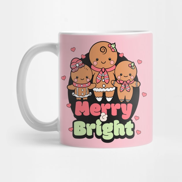 Retro Merry & Bright Gingerbread Man by HolidayBug